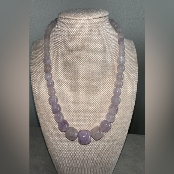 Misty Lilac Quartz Graduated Bead Necklace by Jay King - Picture 1 of 12